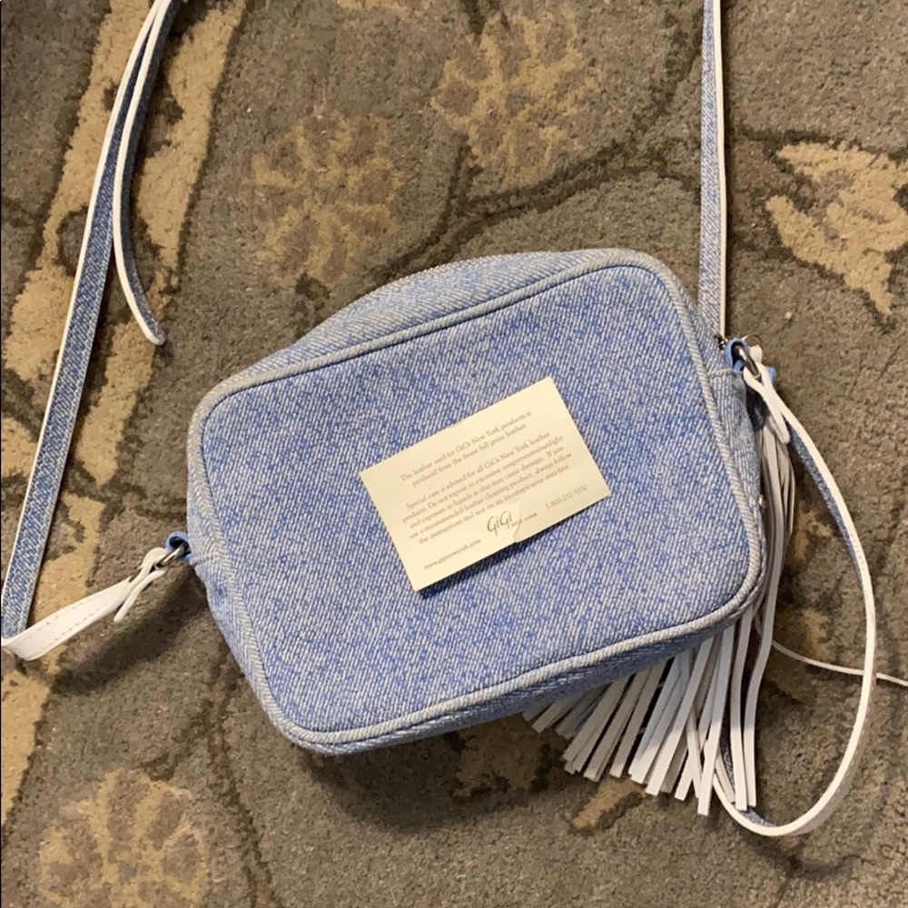 Faux denim leather bag